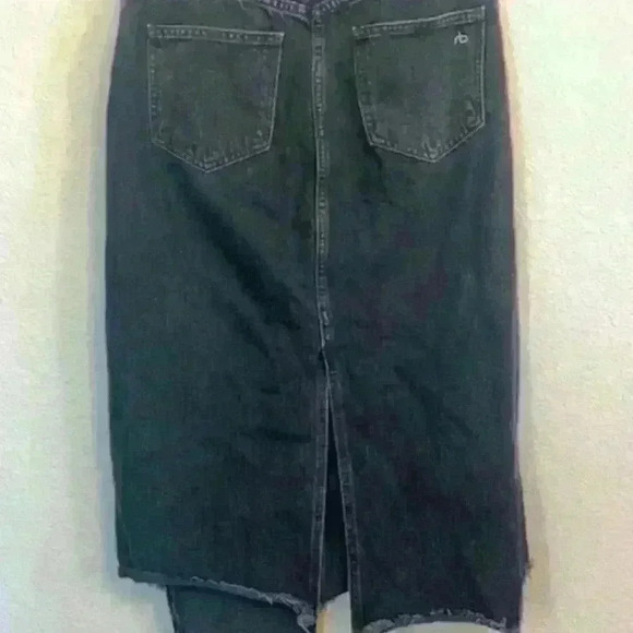 Mid-length Rag & Bone Black Denim Jean Skirt - Picture 2 of 7
